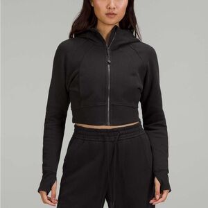 NWT Scuba Full-Zip Cropped Hoodie, Black, Size 4